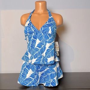 JAG Open Back Tankini Top and Swim Skirt 2-Piece Swim Set (SW29)